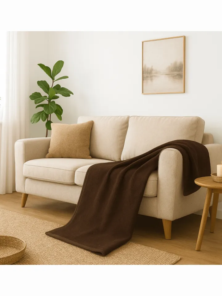 biederlack Wohndecken & Plaids<Cotton Home Wohndecke Uni in taupe