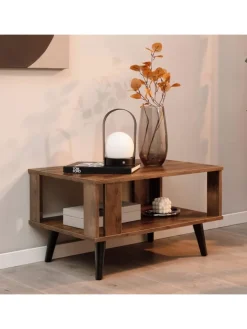 COSTWAY Tische<Couchtisch 2 Ebenen 70x50x41cm in Braun