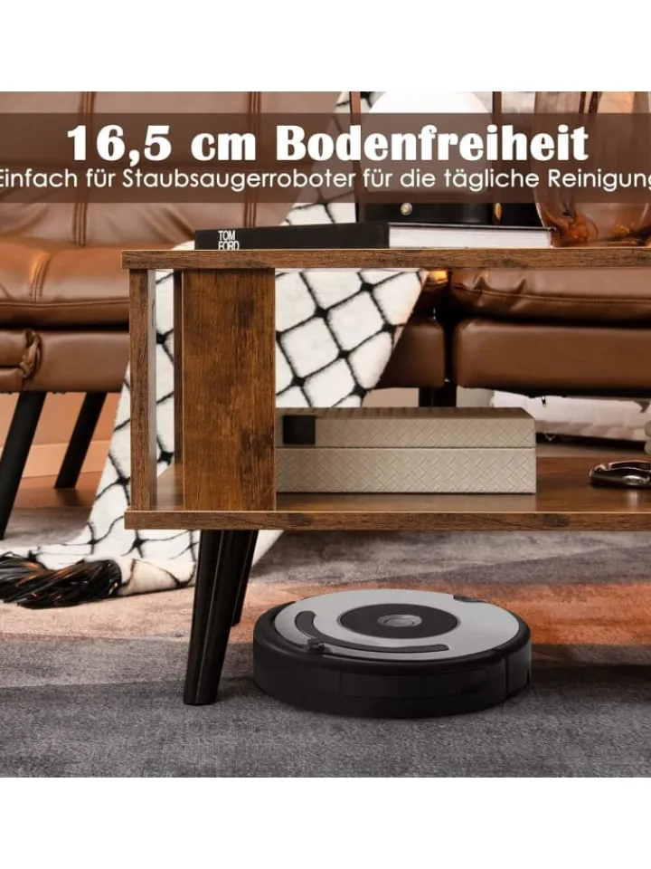 COSTWAY Tische<Couchtisch 2 Ebenen 70x50x41cm in Braun