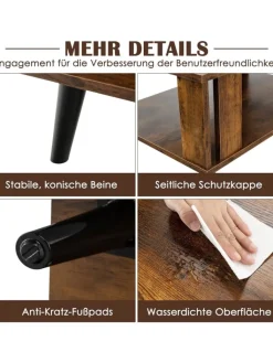 COSTWAY Tische<Couchtisch 2 Ebenen 70x50x41cm in Braun