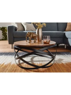 KADIMA DESIGN Tische<Couchtisch | Sheesham/Metall, 60x30x60cm, Industrial