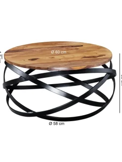 KADIMA DESIGN Tische<Couchtisch | Sheesham/Metall, 60x30x60cm, Industrial