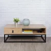 THE HOME DECO FACTORY Tische<Couchtisch "Abbott" in Natur/ Schwarz - (B)100 x (H)36 x (T)50 cm