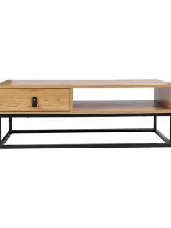 THE HOME DECO FACTORY Tische<Couchtisch "Abbott" in Natur/ Schwarz - (B)100 x (H)36 x (T)50 cm