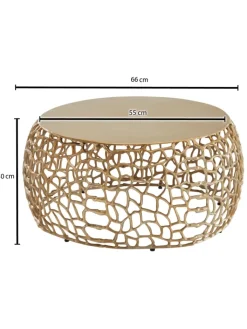 KADIMA DESIGN Tische<Couchtisch Ast-Design | Metall Gold, 66x66cm, Rund in Gold