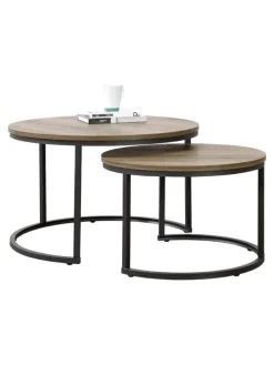 en.casa Tische<Couchtisch Christchurch in Braun (H)47cm (B)74cm (L)74cm
