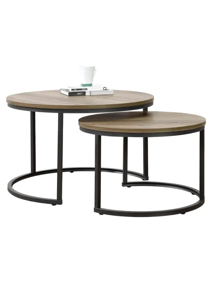 en.casa Tische<Couchtisch Christchurch in Braun (H)47cm (B)74cm (L)74cm