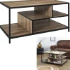 Rétro Chic Tische<Couchtisch "Edison" in Braun - (B)90 x (H)42 x (T)55 cm