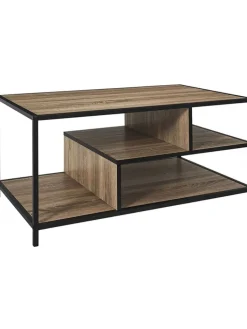Rétro Chic Tische<Couchtisch "Edison" in Braun - (B)90 x (H)42 x (T)55 cm