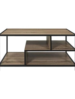 Rétro Chic Tische<Couchtisch "Edison" in Braun - (B)90 x (H)42 x (T)55 cm
