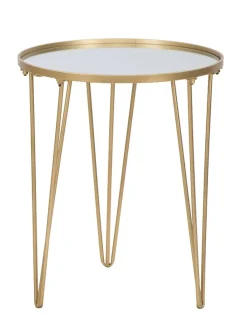 Mauro Ferretti Tische<Couchtisch in Gold/ Weiß - (H)49 x Ø 40 cm