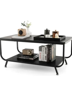 COSTWAY Tische<Couchtisch in Schwarz