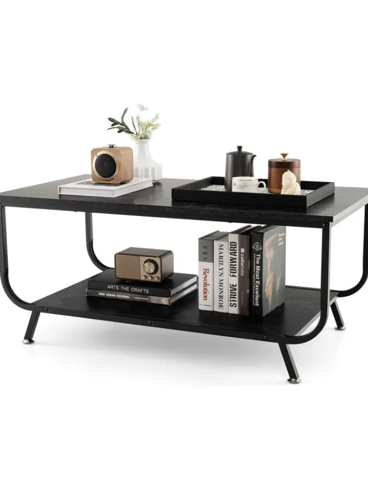 COSTWAY Tische<Couchtisch in Schwarz