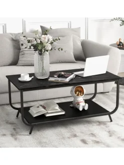 COSTWAY Tische<Couchtisch in Schwarz
