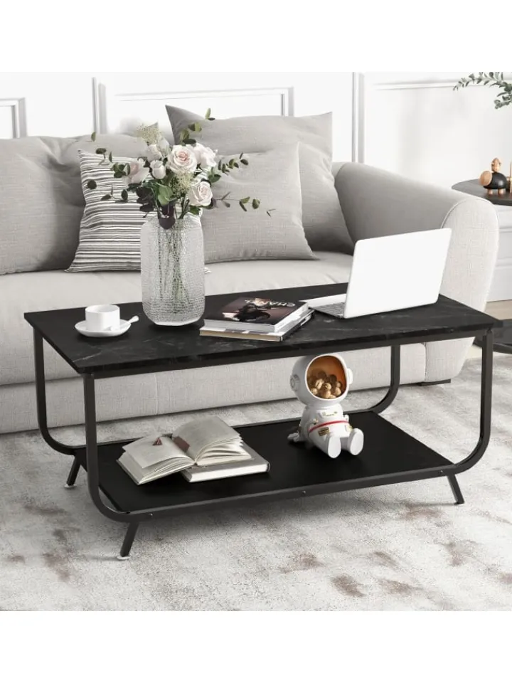 COSTWAY Tische<Couchtisch in Schwarz