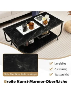 COSTWAY Tische<Couchtisch in Schwarz