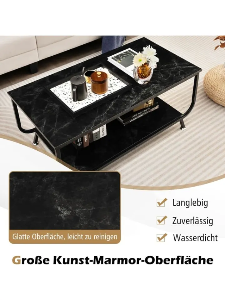 COSTWAY Tische<Couchtisch in Schwarz