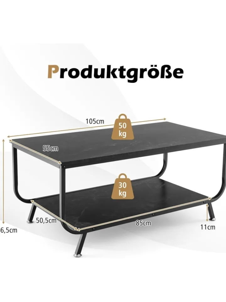COSTWAY Tische<Couchtisch in Schwarz