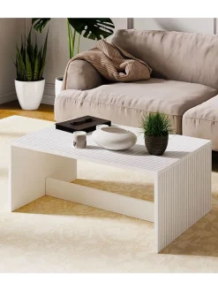 Evila Tische<Couchtisch in Weiß - (B)90 cm - (H)41,4 cm - (T)60 cm