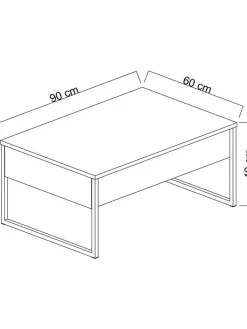 Evila Tische<Couchtisch in Weiß/ Silber - (B)90 x (H)60 x (T)40 cm