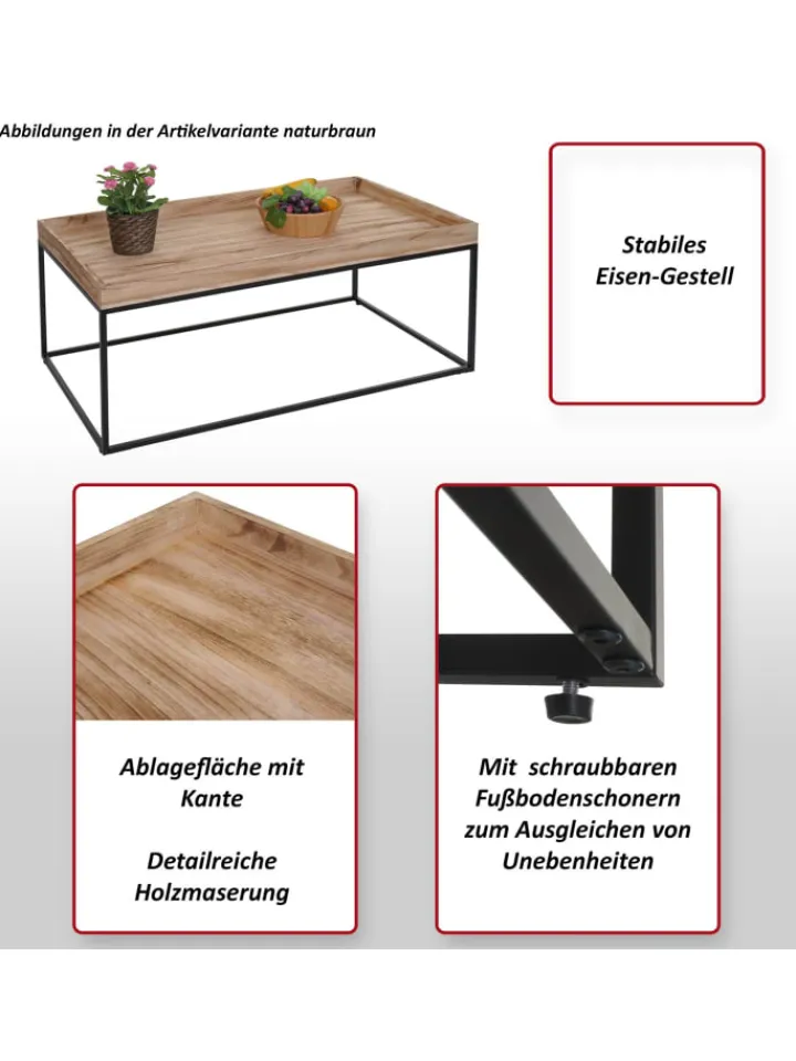 MCW Möbel-Sets<Couchtisch K71, Dunkelbraun