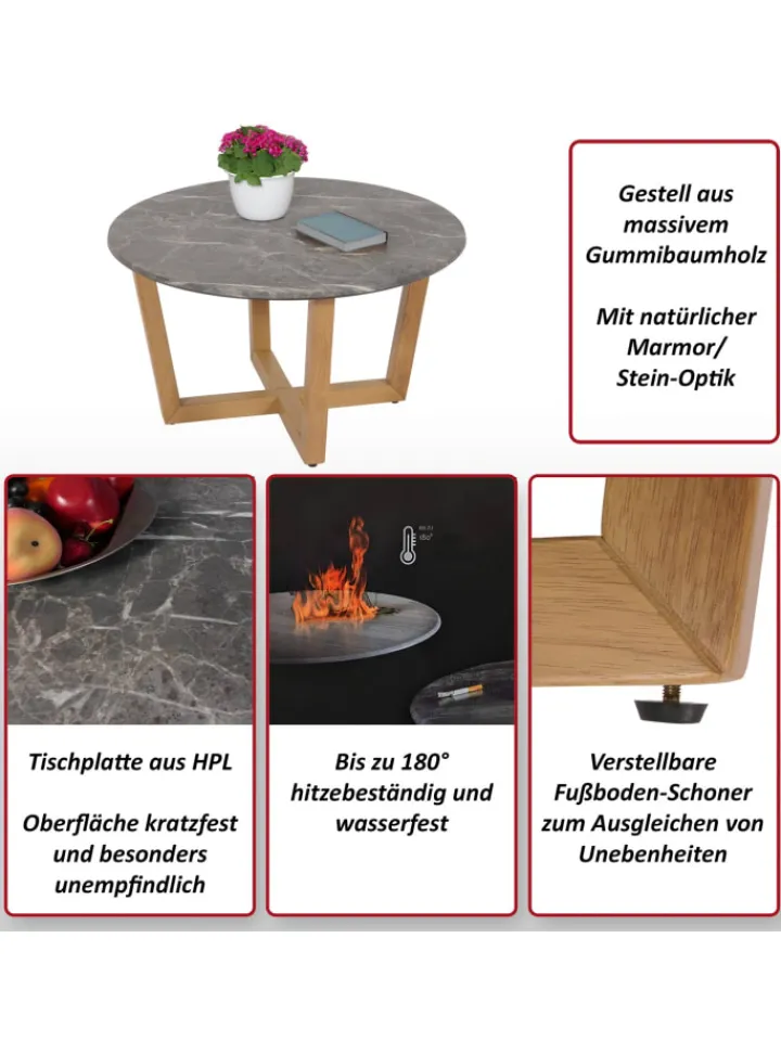 MCW Möbel-Sets<Couchtisch M61 Laminat Melamin Ø80cm