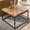 KADIMA DESIGN Tische<Couchtisch Mango Massivholz 55x40x55 cm Tisch mit Metallgestell