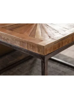 KADIMA DESIGN Tische<Couchtisch Mango Massivholz 55x40x55 cm Tisch mit Metallgestell