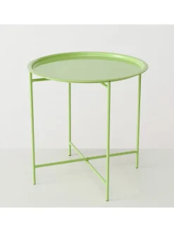 Boltze Tische<Couchtisch "Rocko" in Hellgrün - (H)46 x Ø 46 cm
