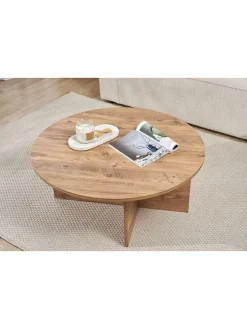Scandinavia Concept Tische<Couchtisch "Soleil" in Hellbraun - (H)40 x Ø 90 cm