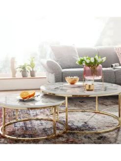 FineBuy Tische<Couchtisch "SV73779" in Gold / Golden