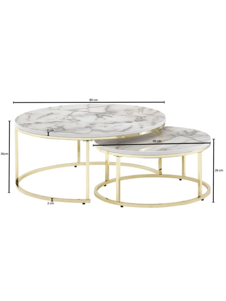 FineBuy Tische<Couchtisch "SV73779" in Gold / Golden