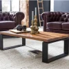 KADIMA DESIGN Tische<Couchtisch WL5.650 115x35x60 cm Massiv Holz Sofatisch mit