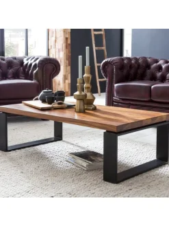 KADIMA DESIGN Tische<Couchtisch WL5.650 115x35x60 cm Massiv Holz Sofatisch mit