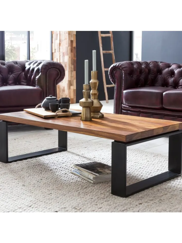 KADIMA DESIGN Tische<Couchtisch WL5.650 115x35x60 cm Massiv Holz Sofatisch mit
