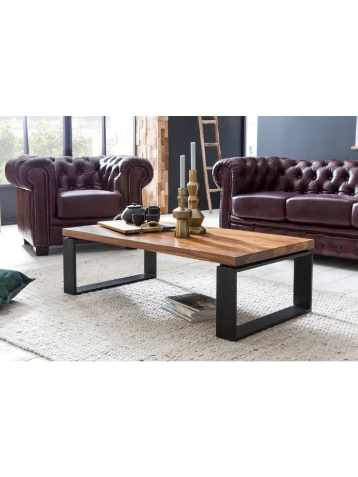 KADIMA DESIGN Tische<Couchtisch WL5.650 115x35x60 cm Massiv Holz Sofatisch mit