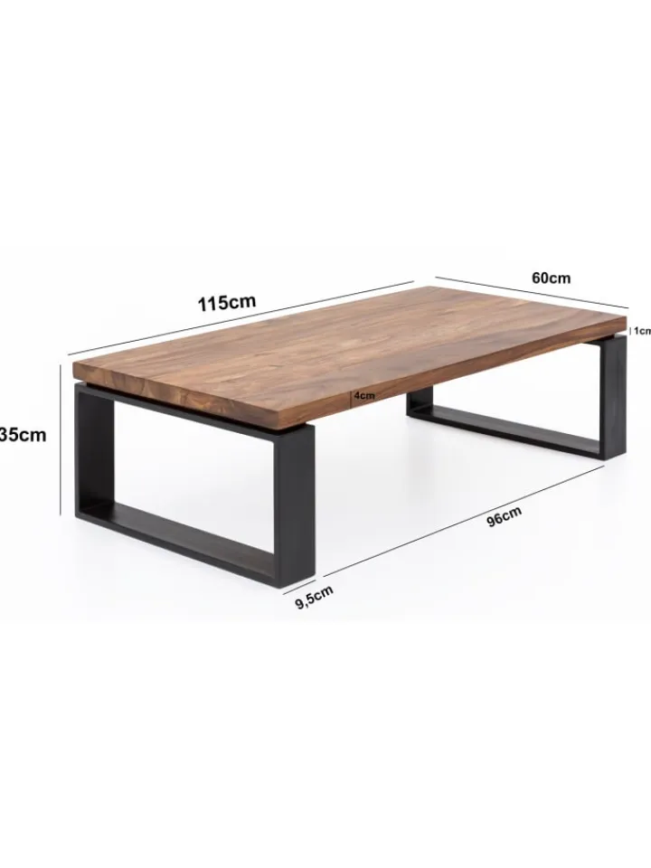 KADIMA DESIGN Tische<Couchtisch WL5.650 115x35x60 cm Massiv Holz Sofatisch mit