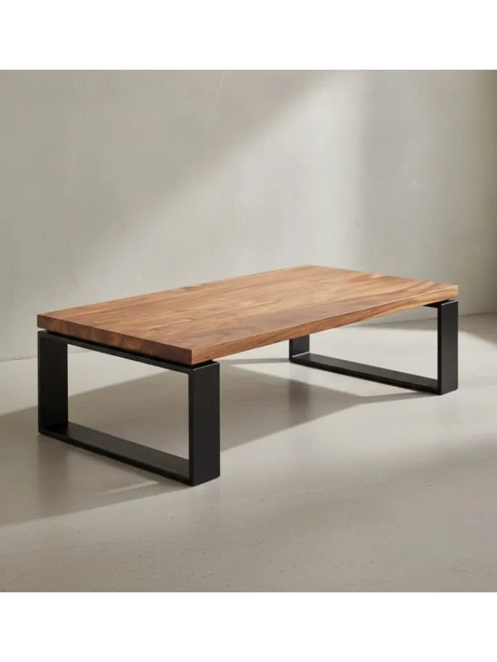 KADIMA DESIGN Tische<Couchtisch WL5.650 115x35x60 cm Massiv Holz Sofatisch mit