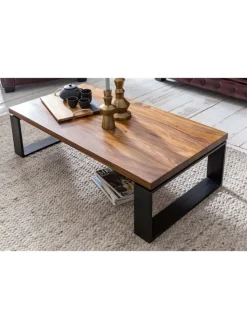KADIMA DESIGN Tische<Couchtisch WL5.650 115x35x60 cm Massiv Holz Sofatisch mit