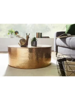 KADIMA DESIGN Tische<Couchtisch 75x31x75 cm Aluminium Beistelltisch Orientalisch