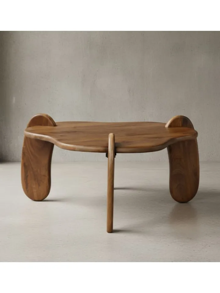 KADIMA DESIGN Tische<Couchtisch 78x78x39,5 cm Mango Massivholz Walnussfarben Sofatisch