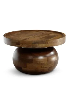 KADIMA DESIGN Tische<Couchtisch 50x50x30,5 cm Massivholz Walnussfarben Sofatisch