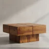 KADIMA DESIGN Tische<Couchtisch 57,5x57,5x30 cm Massivholz Sofatisch Quadratisch,