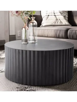 KADIMA DESIGN Tische<Couchtisch 67x67x31 cm Metall Sofatisch Rund, Design