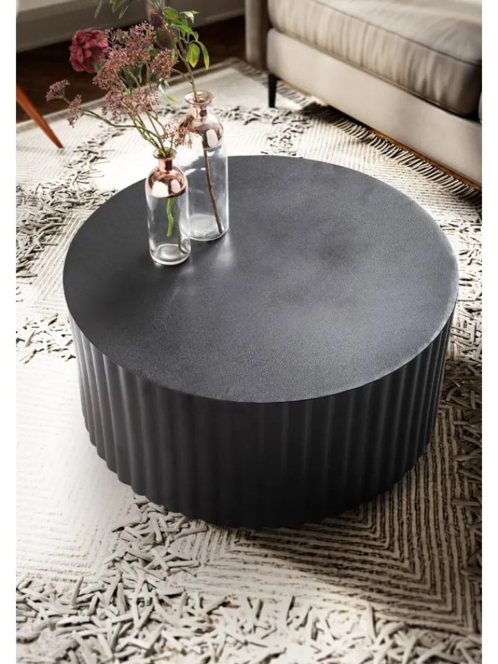 KADIMA DESIGN Tische<Couchtisch 67x67x31 cm Metall Sofatisch Rund, Design