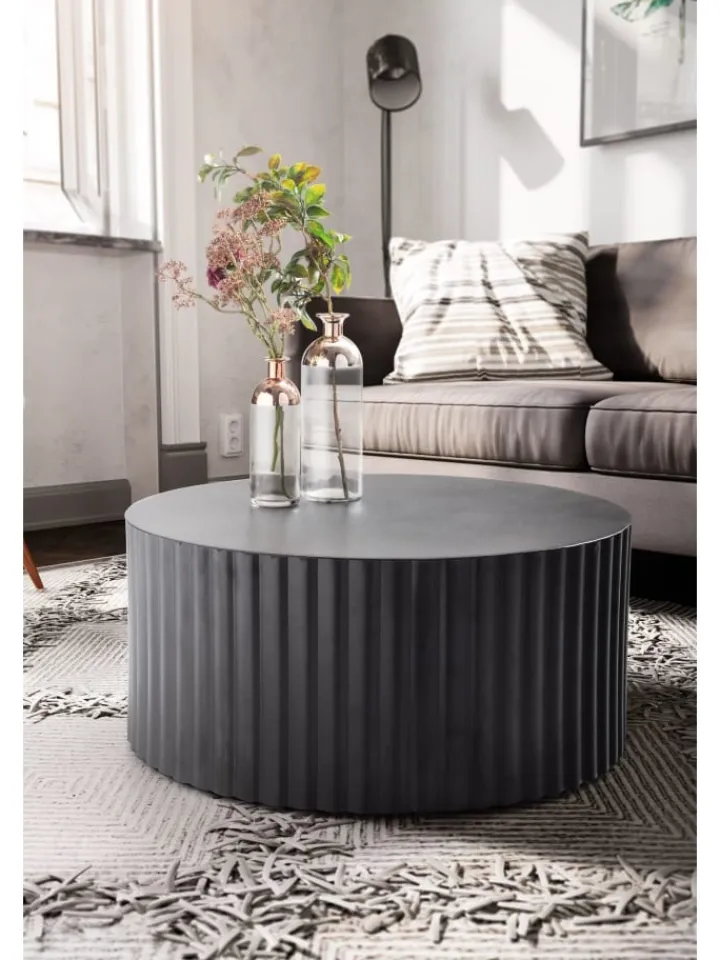 KADIMA DESIGN Tische<Couchtisch 67x67x31 cm Metall Sofatisch Rund, Design