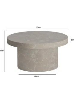 KADIMA DESIGN Tische<Couchtisch 60x60x30 cm Sandfarben Sofatisch in Stein-Optik Modern, in Beige