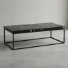 KADIMA DESIGN Tische<Couchtisch 120x60x38 cm Sofatisch in Marmor-Optik Modern, in Schwarz