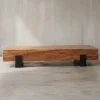 KADIMA DESIGN Tische<Couchtisch 115x22x44cm Massivholz / Metall Sofatisch, Design