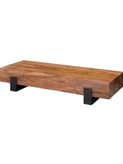 KADIMA DESIGN Tische<Couchtisch 115x22x44cm Massivholz / Metall Sofatisch, Design